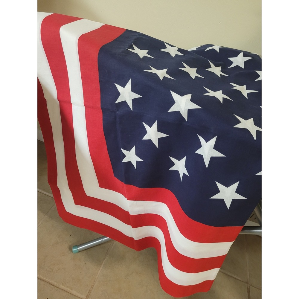 Bardwil Linens Red White Blue Stars Stripes Rectangle Tablecloth 84X58 Patriotic